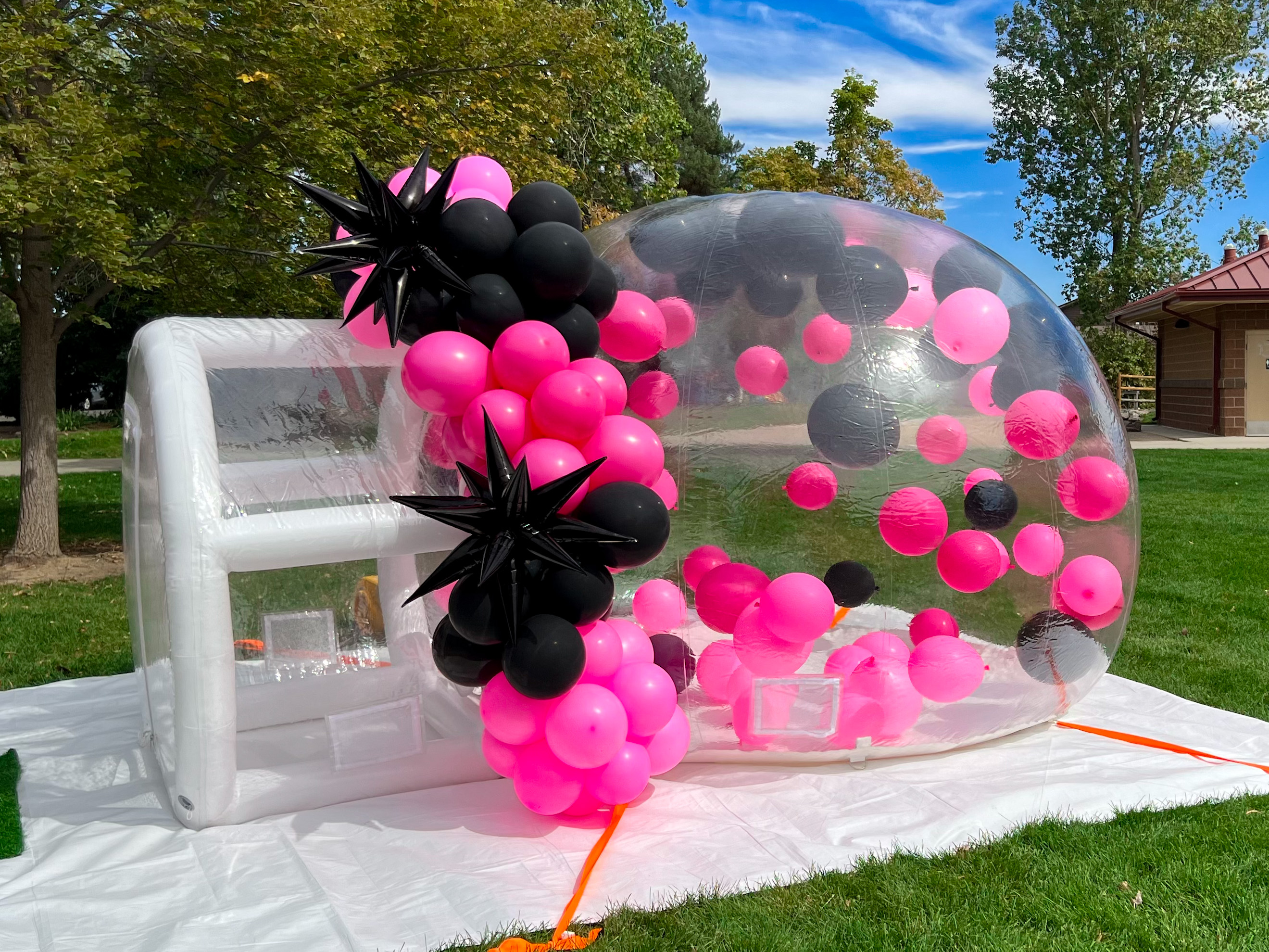 Denver modern bubble house, ideal for kids' parties and gender reveal events in Denver. A fun, interactive rental that adds excitement and style to any celebration.