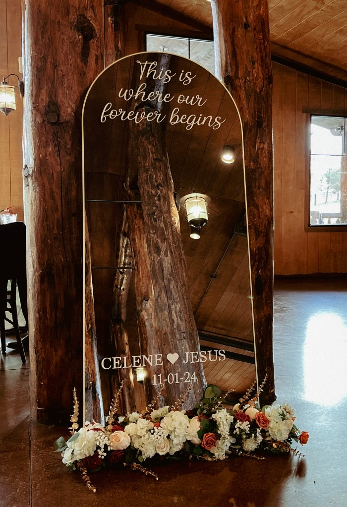 wedding entrance sign, denver mirror rental and other event rentals and party rental.