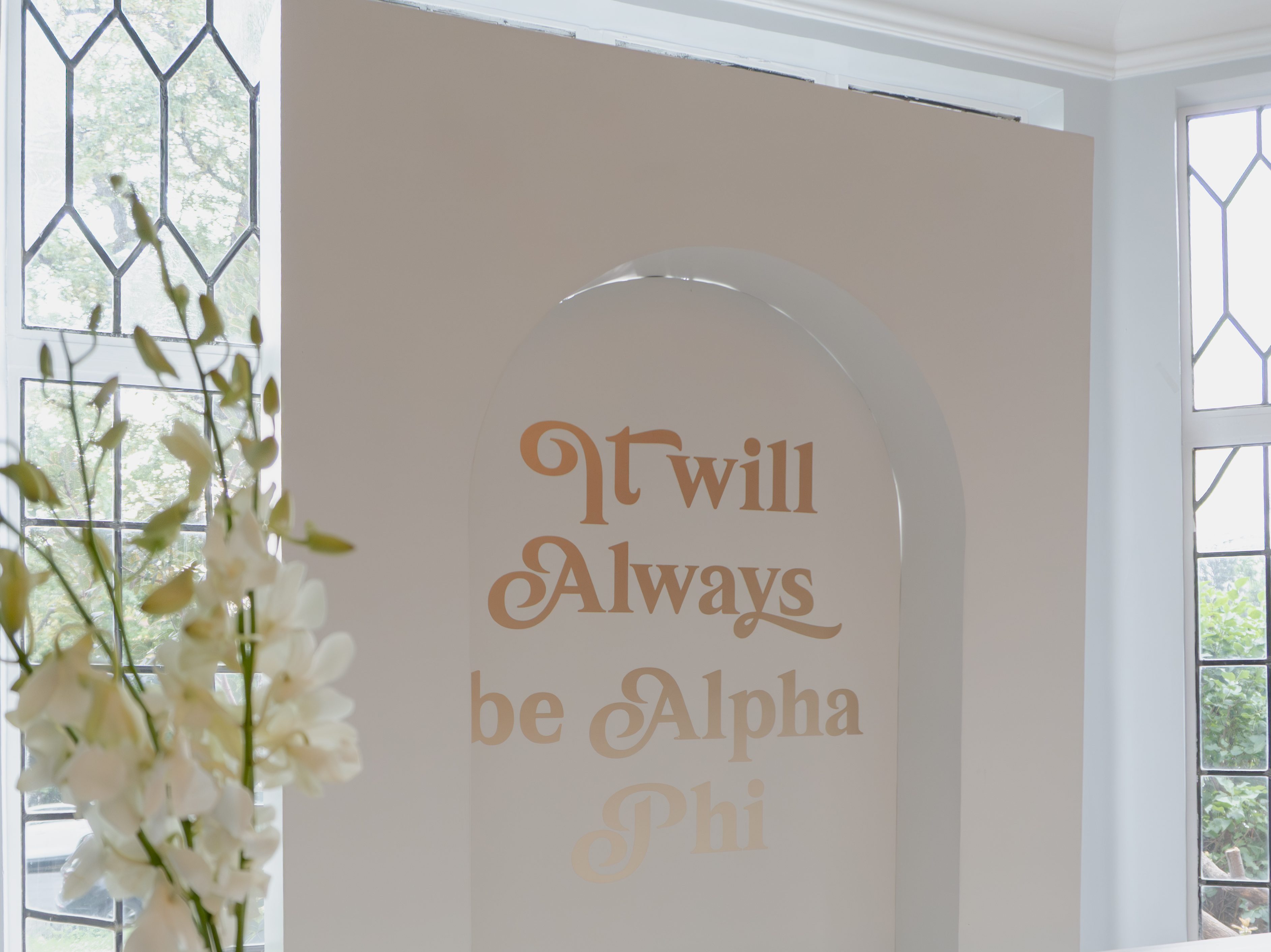 Modern event backdrop rental package including open arch shelves, large bar, and 3D box cover arch — perfect for elegant celebrations in Denver and surrounding areas.