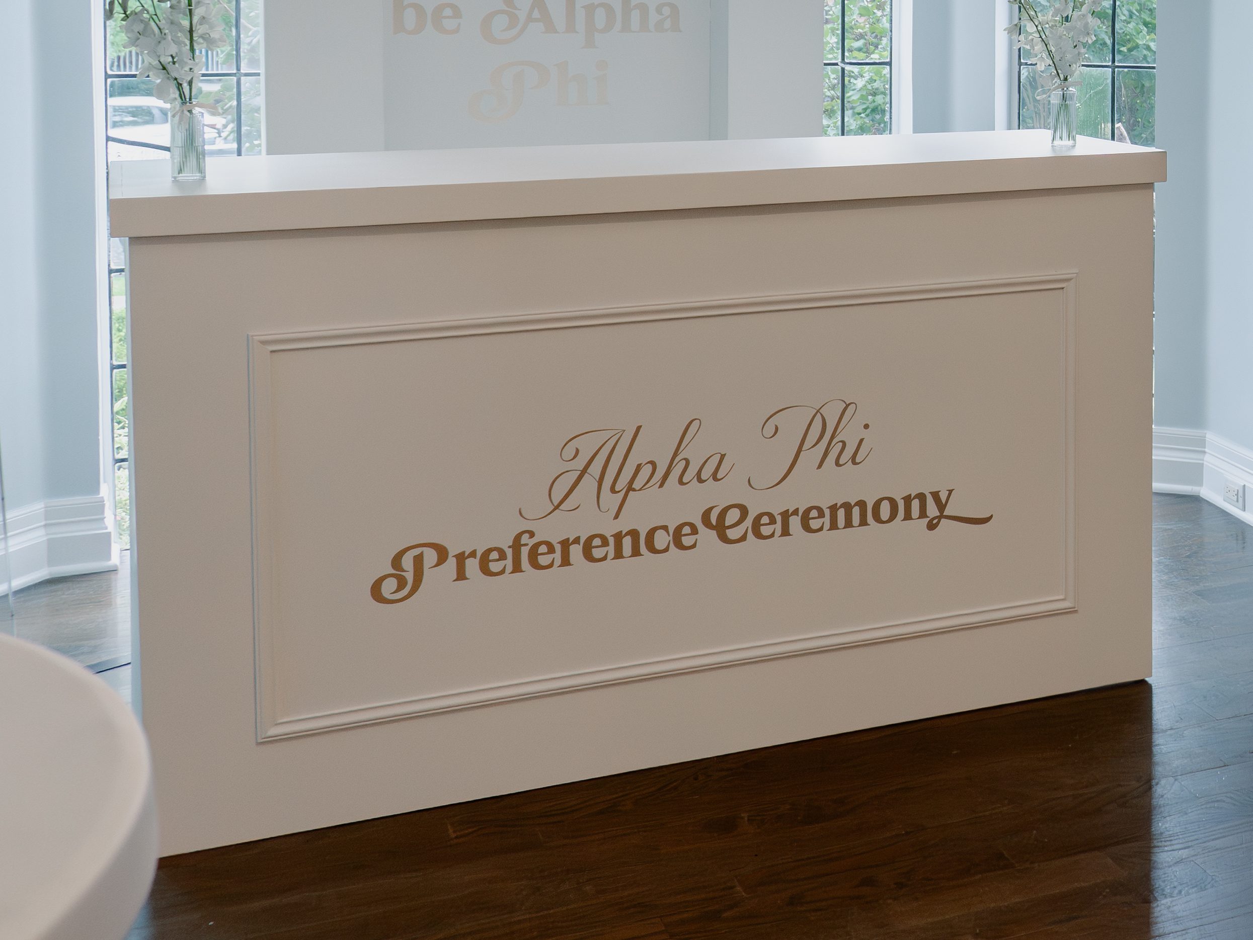 Luxury event backdrop rental featuring open arch shelves, modern large bar, and arched 3D box cover — perfect for upscale parties, baby showers, and corporate events in Denver.